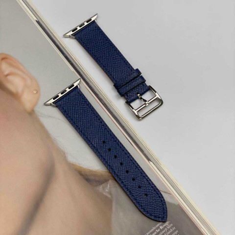 Кожаный ремешок Hermes New Leather для Apple Watch 38/40/41mm Midnight blue